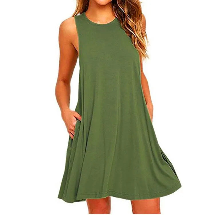 Willa Women's T-Shirt Dress | Casual Swing with Pockets - 15
