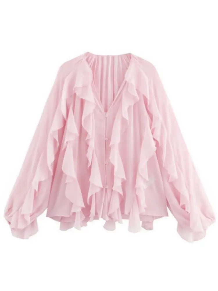 Lina Women's Layered Blouse | Elegant V-Neck Design - 14