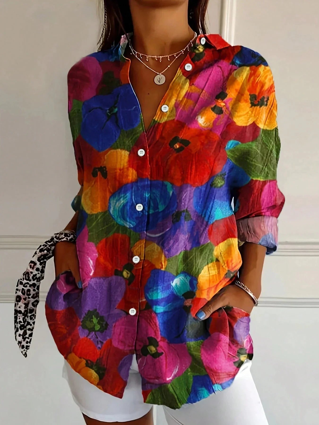 Tina Women's Blouse | Vibrant Print, Relaxed Fit, Plus Size Available - 6