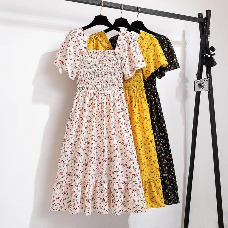 Sera Women's Midi Dress | Lightweight Chiffon, Floral Print - 1
