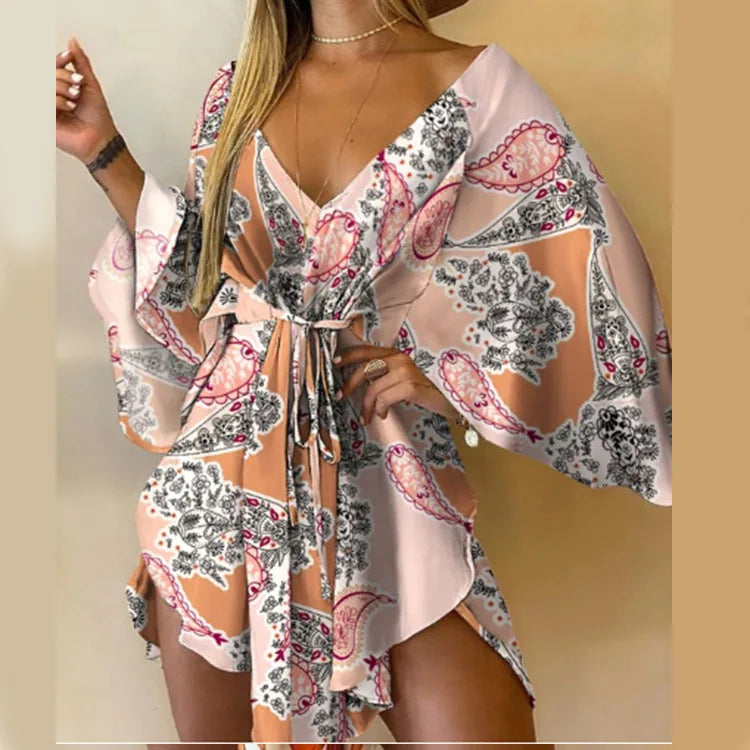 Bella Women's Mini Dress | Floral Print, Bohemian Style - 14