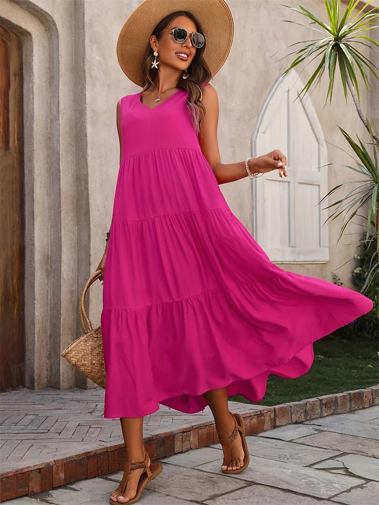 Evelyn Women's Summer Dress | Elegant Yellow & Black - 10