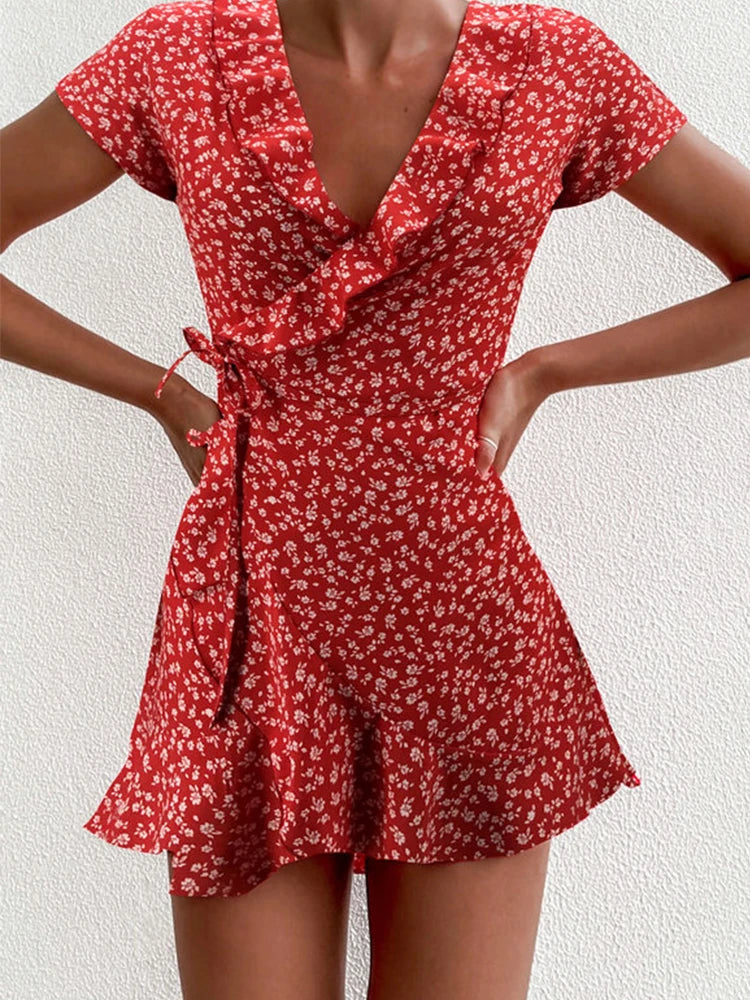 Flora Women's Mini Dress | Elegant A-Line with Ruffles - 1
