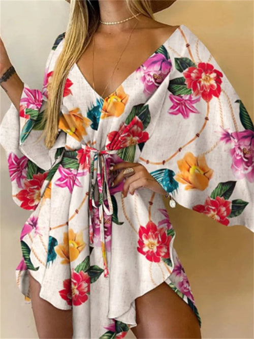 Bella Women's Mini Dress | Floral Print, Bohemian Style - 1