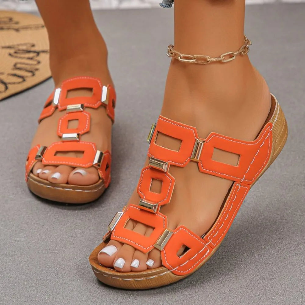 Lara Women's Wedge Sandals | Comfortable Open Toe Design, Stylish Summer Footwear - 8