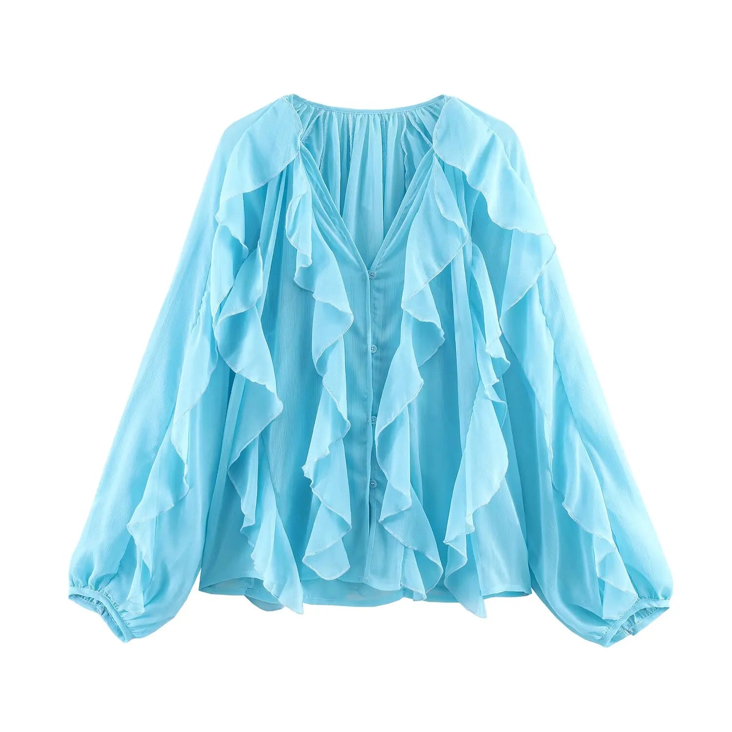 Lina Women's Layered Blouse | Elegant V-Neck Design - 10