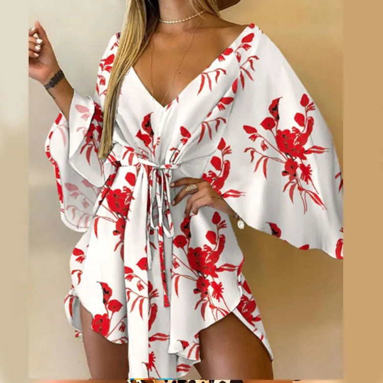 Bella Women's Mini Dress | Floral Print, Bohemian Style - 12