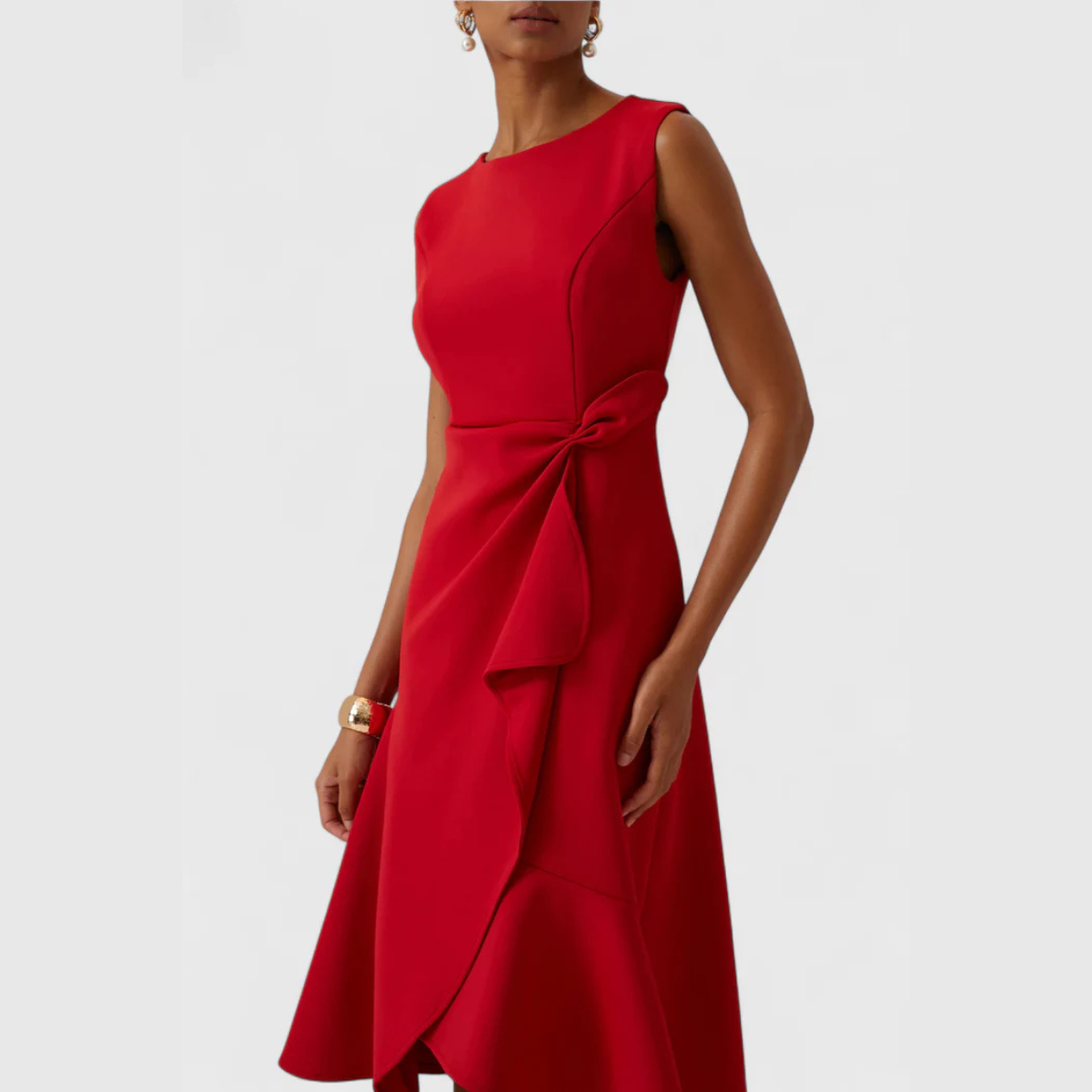 Sierra Women's Midi Dress | Asymmetric Draped Design, Perfect for Summer and Formal Occasions - 14