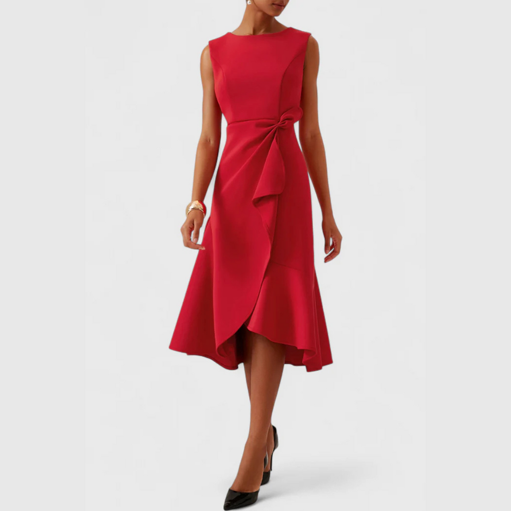 Sierra Women's Midi Dress | Asymmetric Draped Design, Perfect for Summer and Formal Occasions - 15