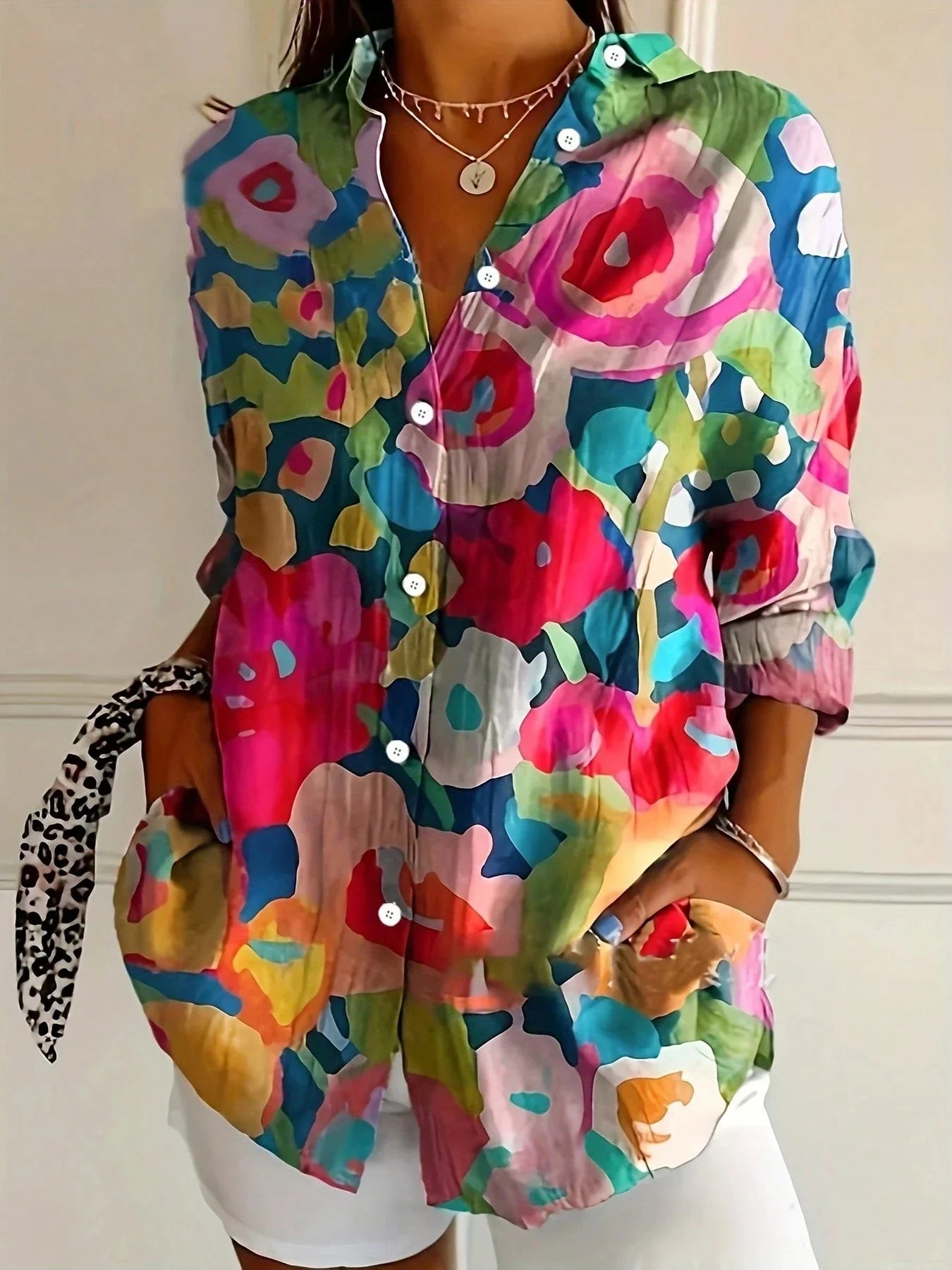 Tina Women's Blouse | Vibrant Print, Relaxed Fit, Plus Size Available - 5