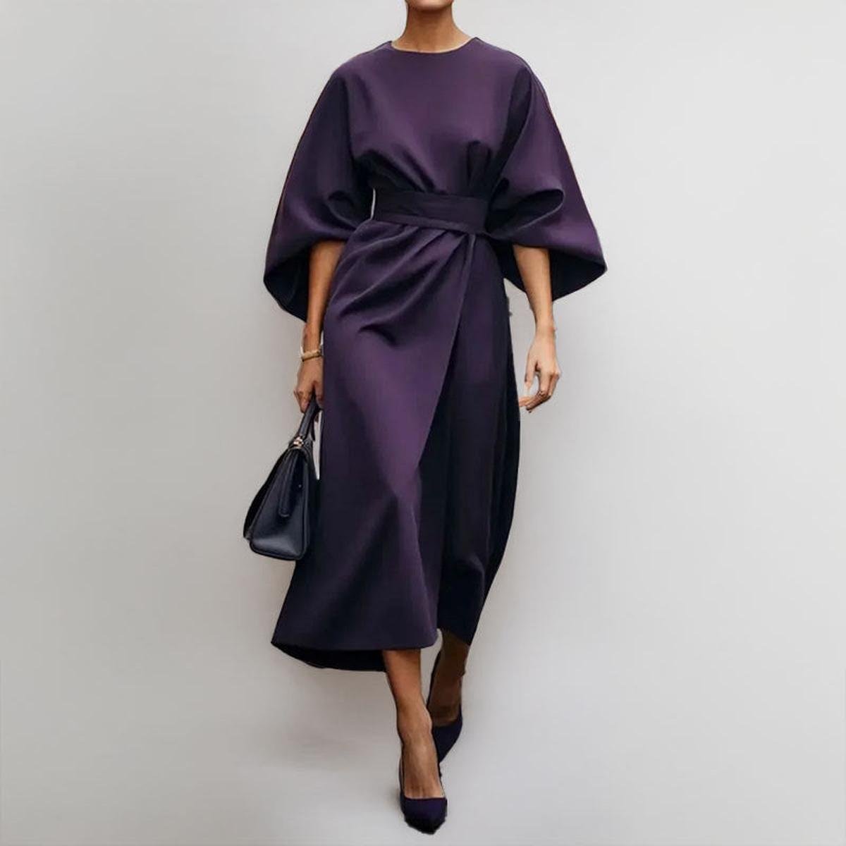 Eldra Women's Maxi Dress | Satin Feel, Elegant Evening Wear - 4