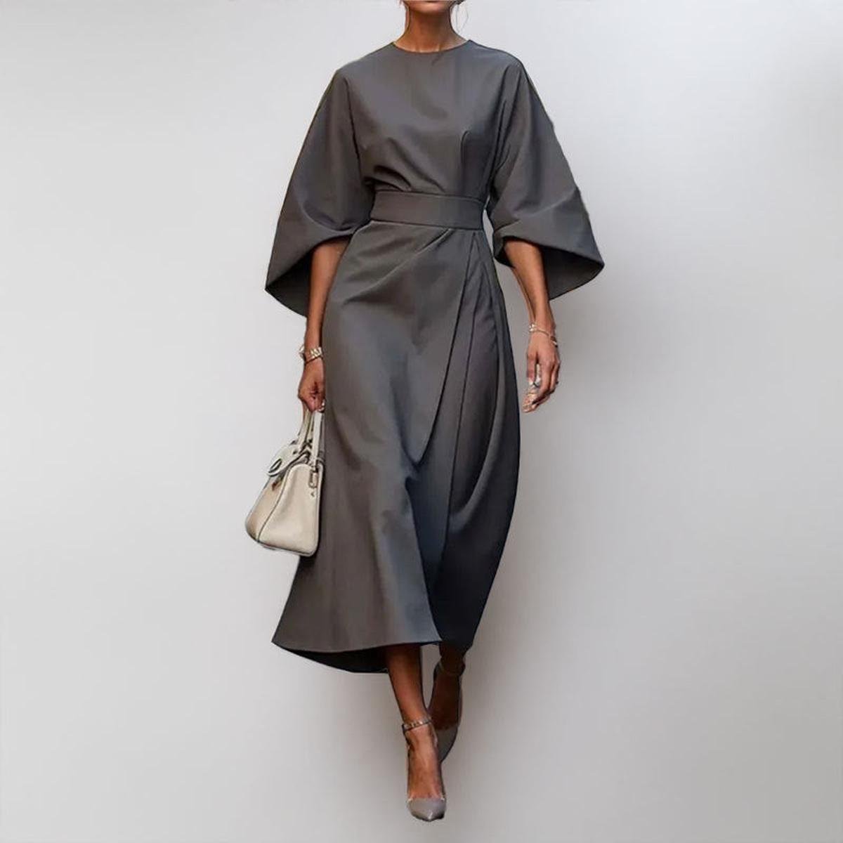 Eldra Women's Maxi Dress | Satin Feel, Elegant Evening Wear - 6