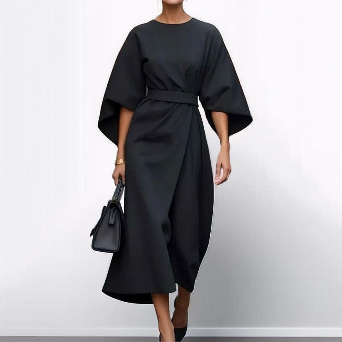 Eldra Women's Maxi Dress | Satin Feel, Elegant Evening Wear - 3