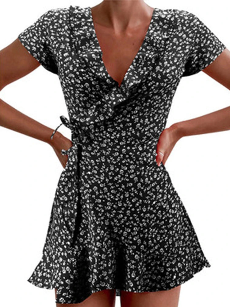 Flora Women's Mini Dress | Elegant A-Line with Ruffles - 3