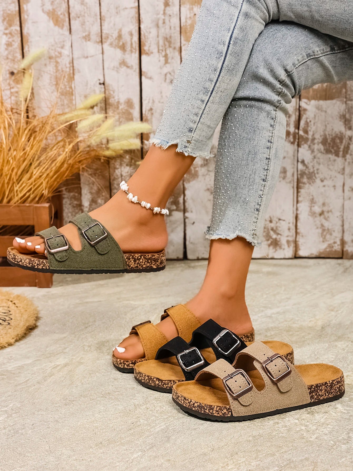 Vera Women's Mules | Vintage Casual Design, Adjustable Buckle - 1