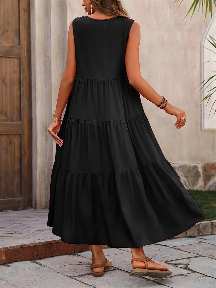 Evelyn Women's Summer Dress | Elegant Yellow & Black - 6