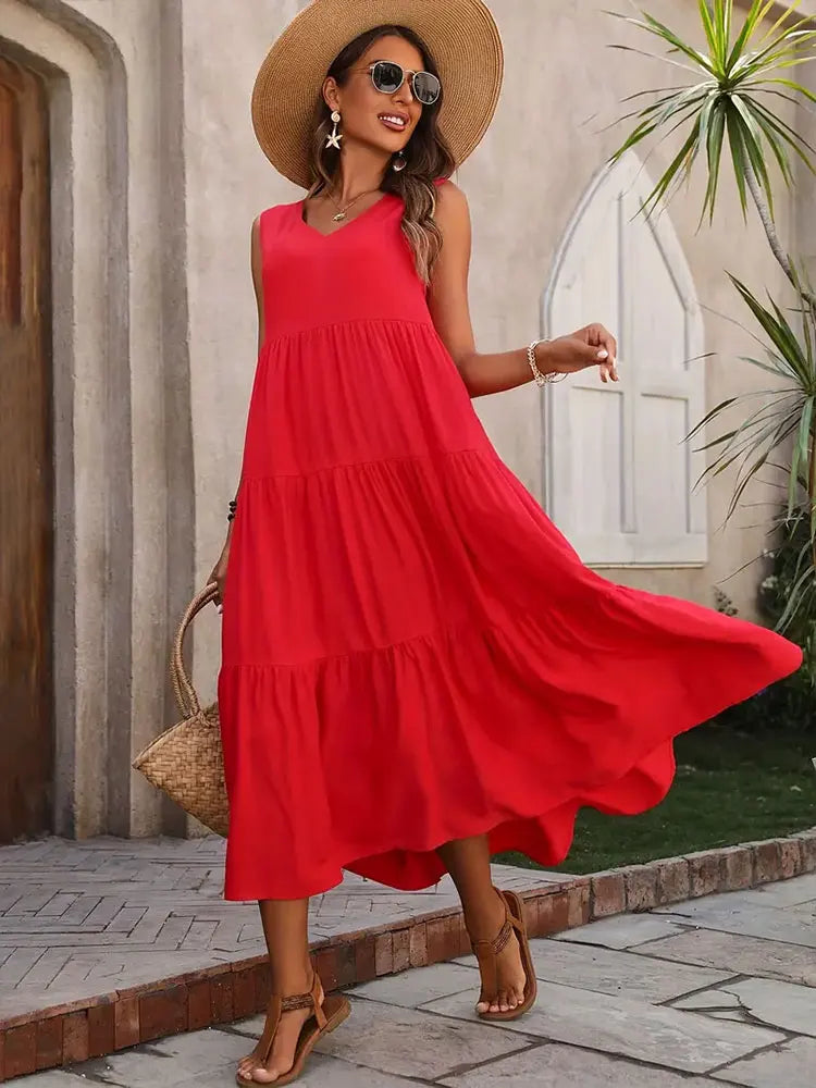 Evelyn Women's Summer Dress | Elegant Yellow & Black - 9