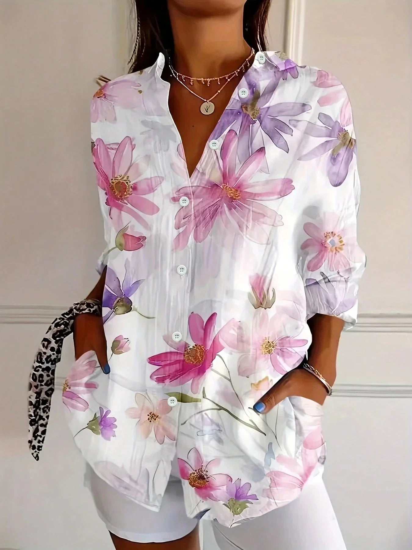 Tina Women's Blouse | Vibrant Print, Relaxed Fit, Plus Size Available - 4