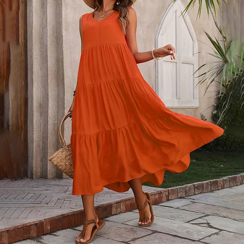 Evelyn Women's Summer Dress | Elegant Yellow & Black - 2