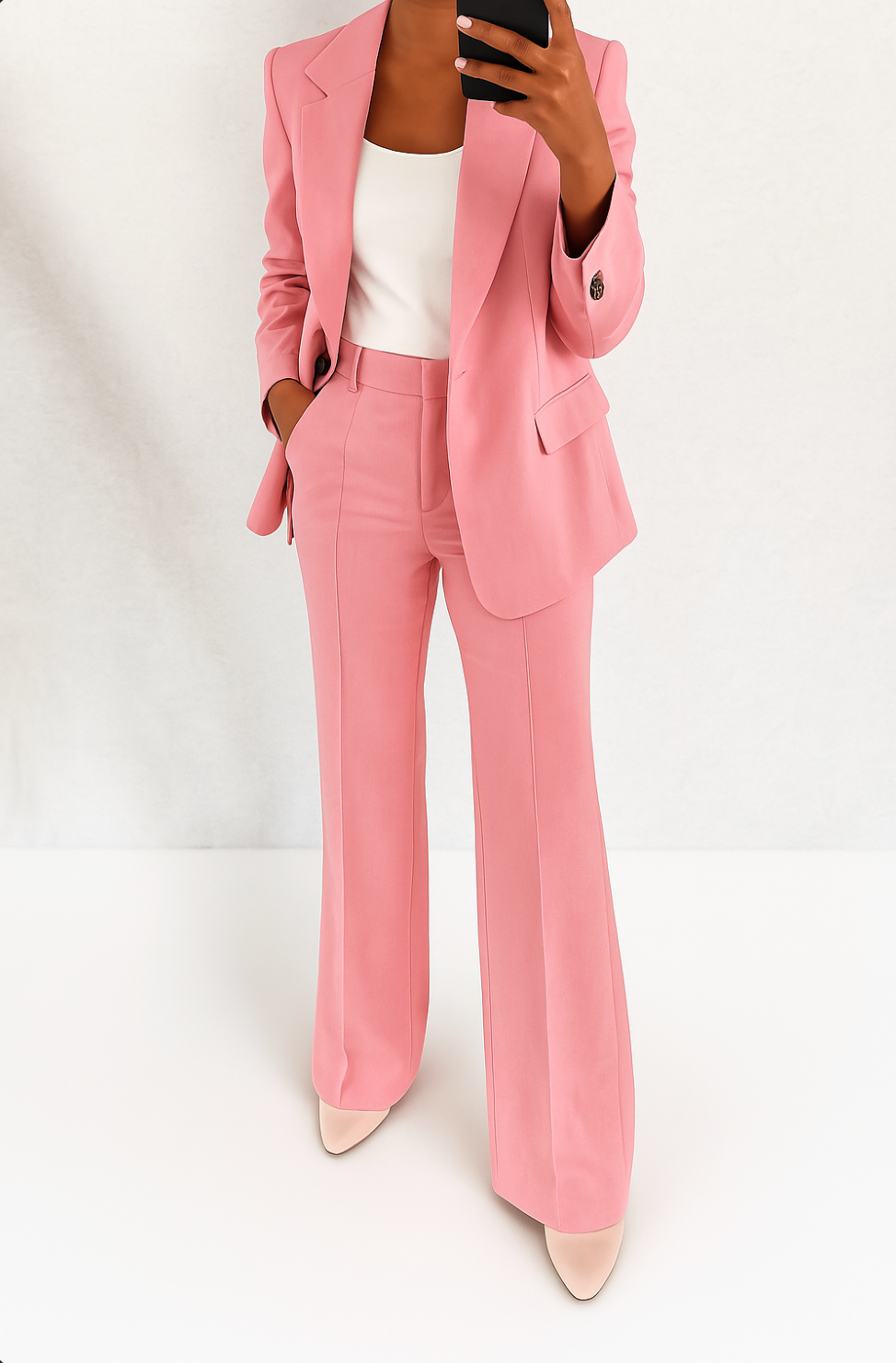 Seravelle Women's Suit | Tailored White Pant Suit for Elegant Style - 11