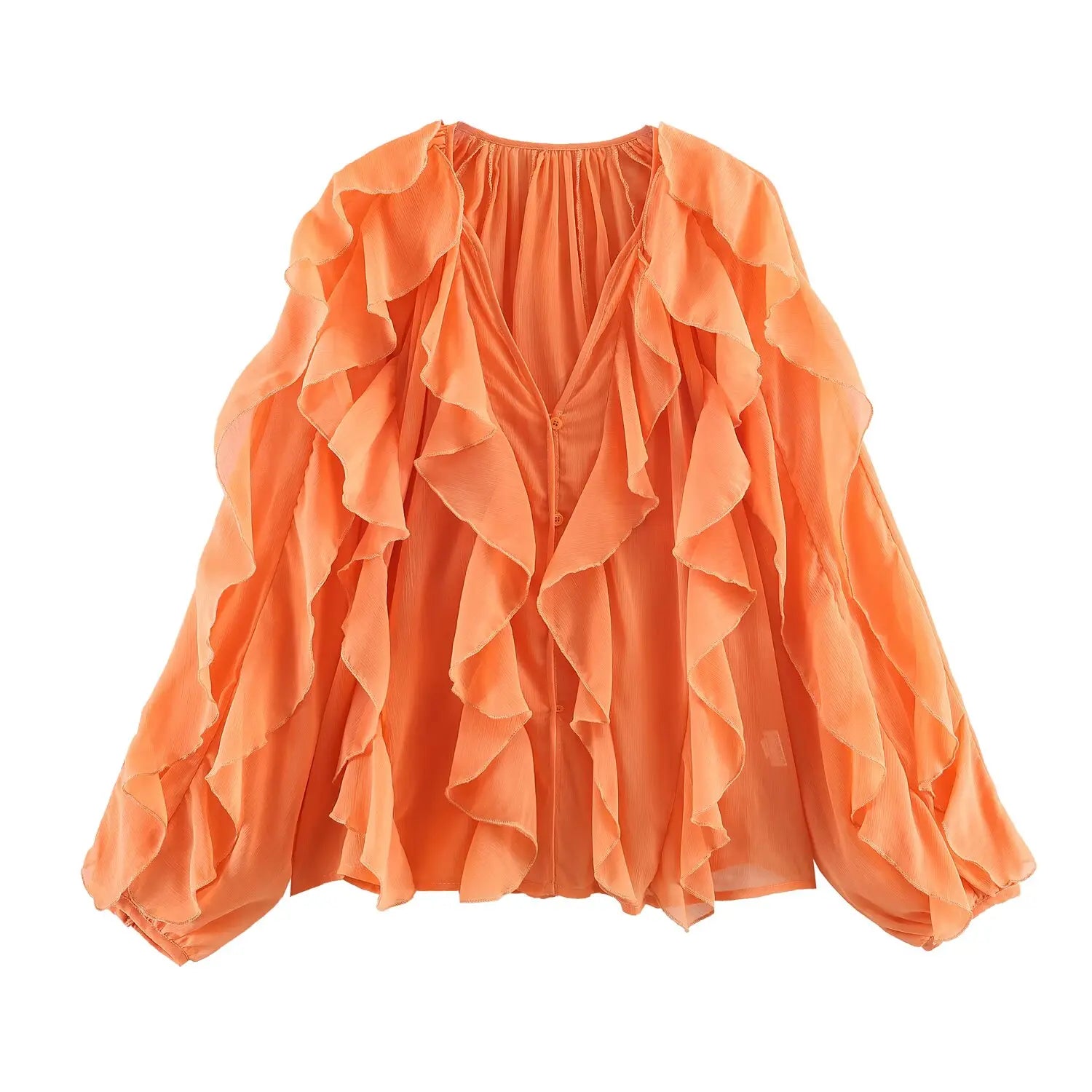 Lina Women's Layered Blouse | Elegant V-Neck Design - 12