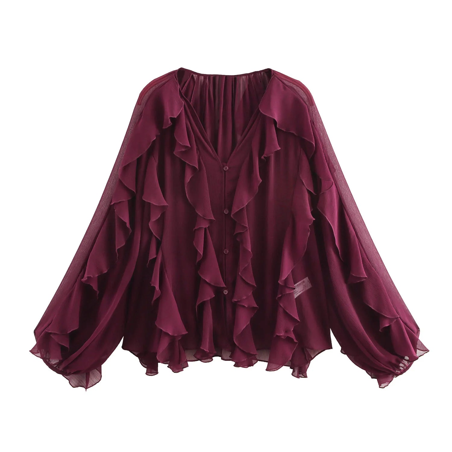 Lina Women's Layered Blouse | Elegant V-Neck Design - 13