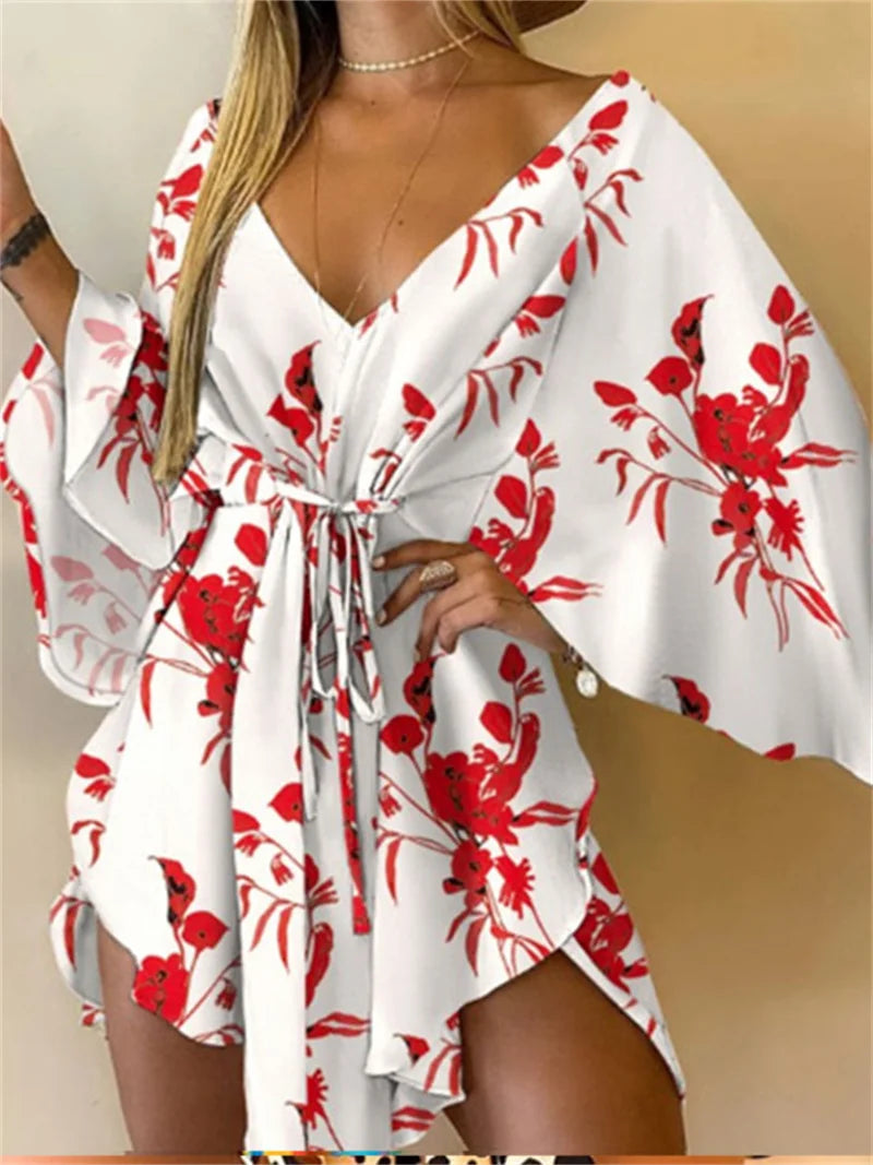 Bella Women's Mini Dress | Floral Print, Bohemian Style - 4