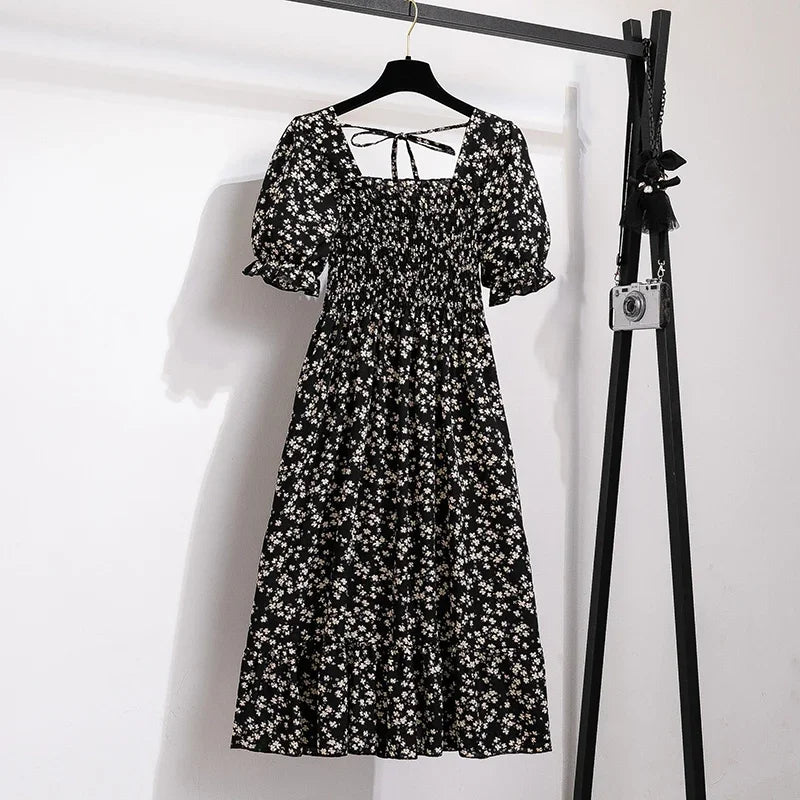 Lena Women's Summer Dress | A-Line, Elastic Waist, Short Sleeve - 6