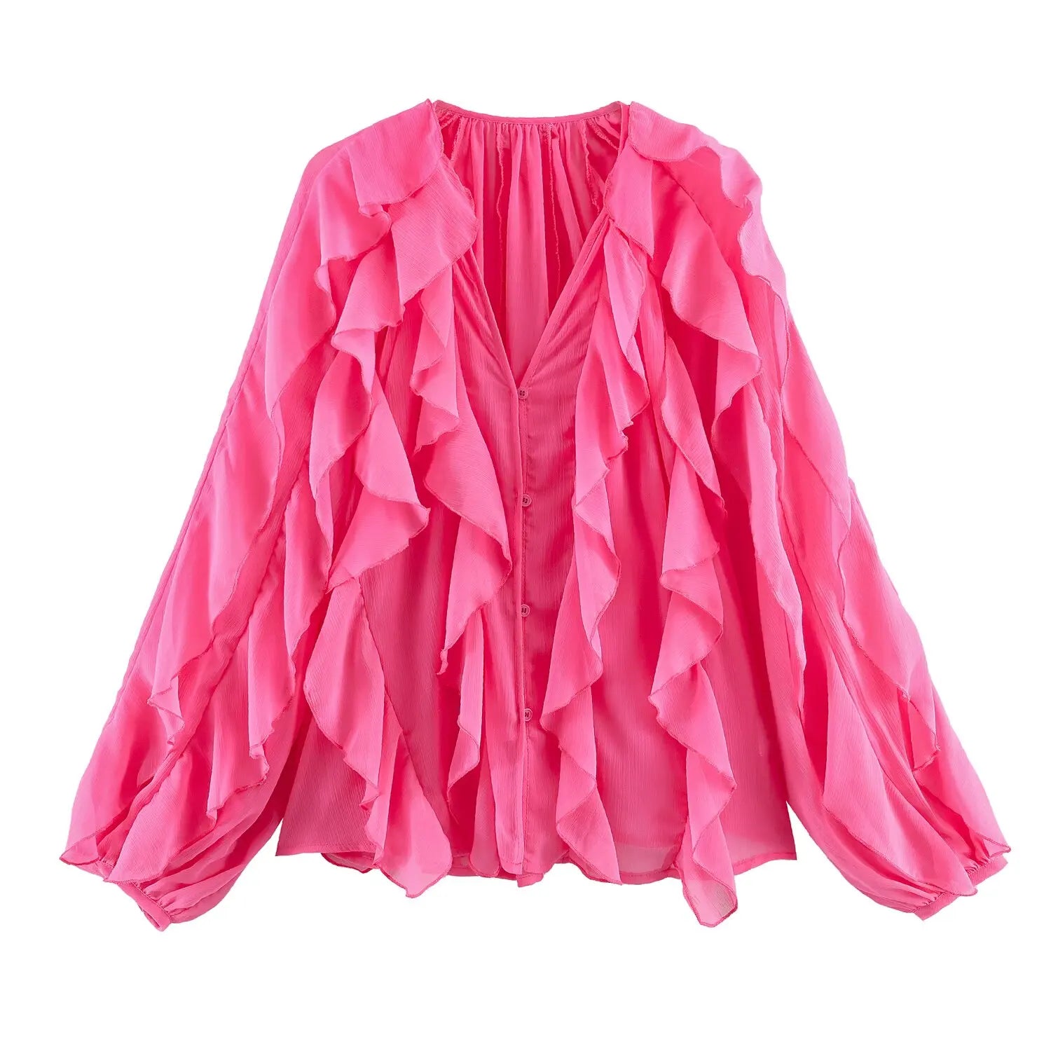 Lina Women's Layered Blouse | Elegant V-Neck Design - 16