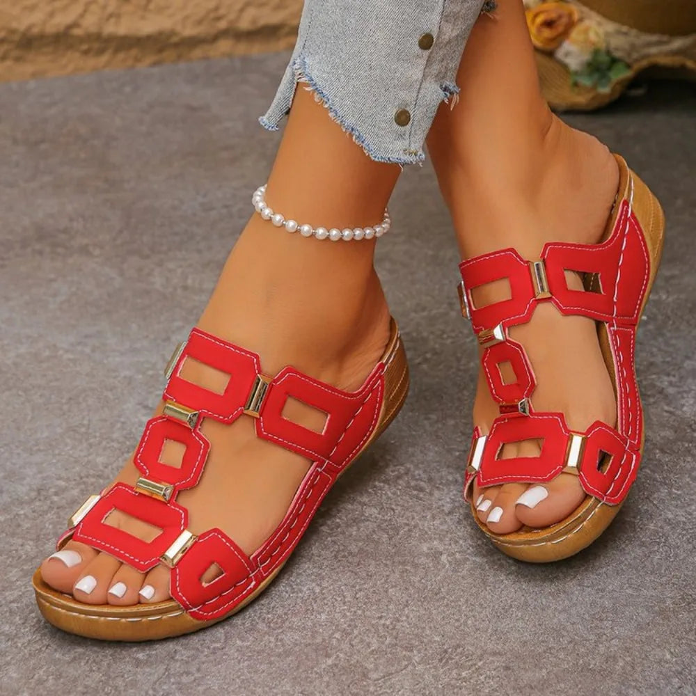 Lara Women's Wedge Sandals | Comfortable Open Toe Design, Stylish Summer Footwear - 7