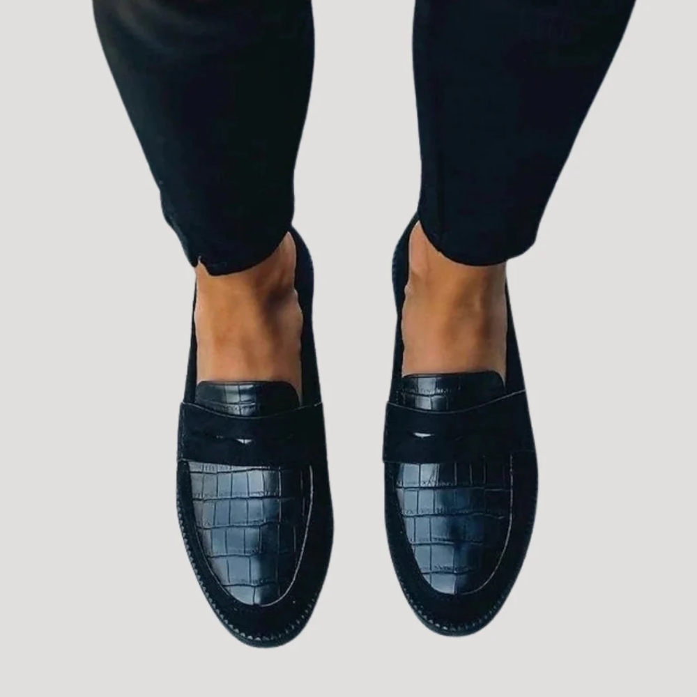 Diane Women's Black Loafers | Handcrafted Orthopedic Comfort - 2