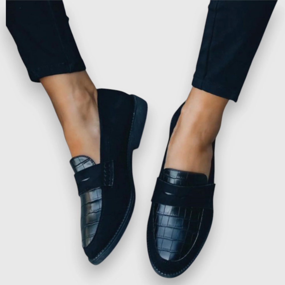 Diane Women's Black Loafers | Handcrafted Orthopedic Comfort - 1