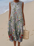Celia Women's Midi Dress | Relaxed Fit, Wildflower Embroidery - 2