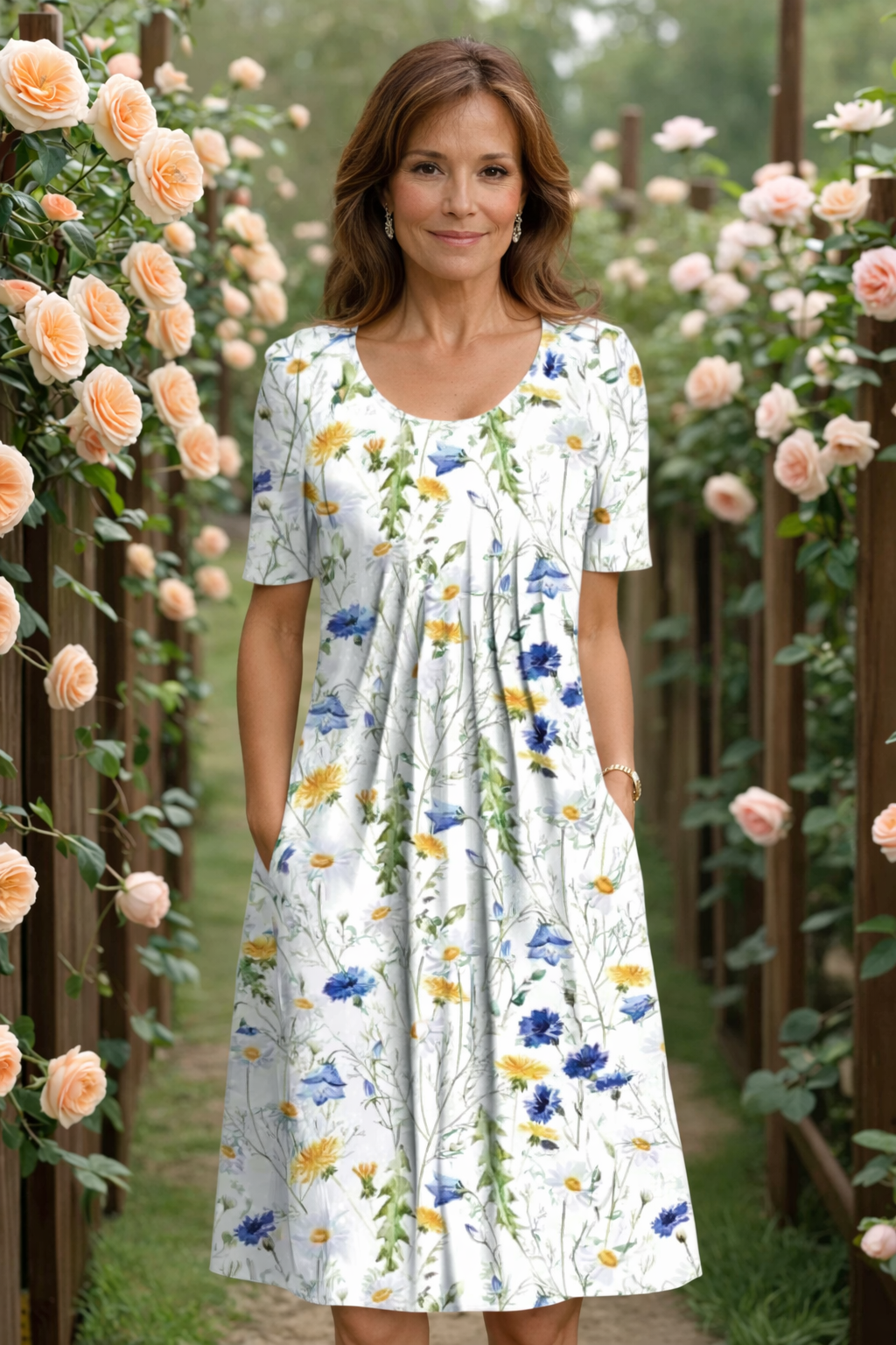 Mari Women's A-Line Dress | Soft Breathable Fabric, Plus Size Available - 4