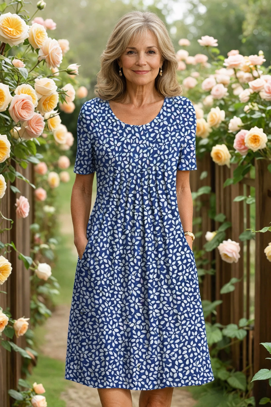 Mari Women's A-Line Dress | Soft Breathable Fabric, Plus Size Available - 3