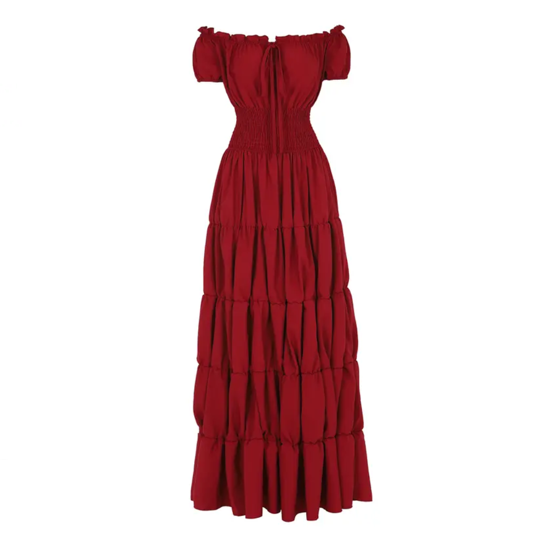 Raven Women's Renaissance Dress | Smocked Waist, Floor-Length Glamour - 2