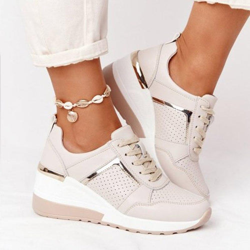 Catrin Women's Trainers | Stylish Platform Lace-Up with Wedge Sole - 1