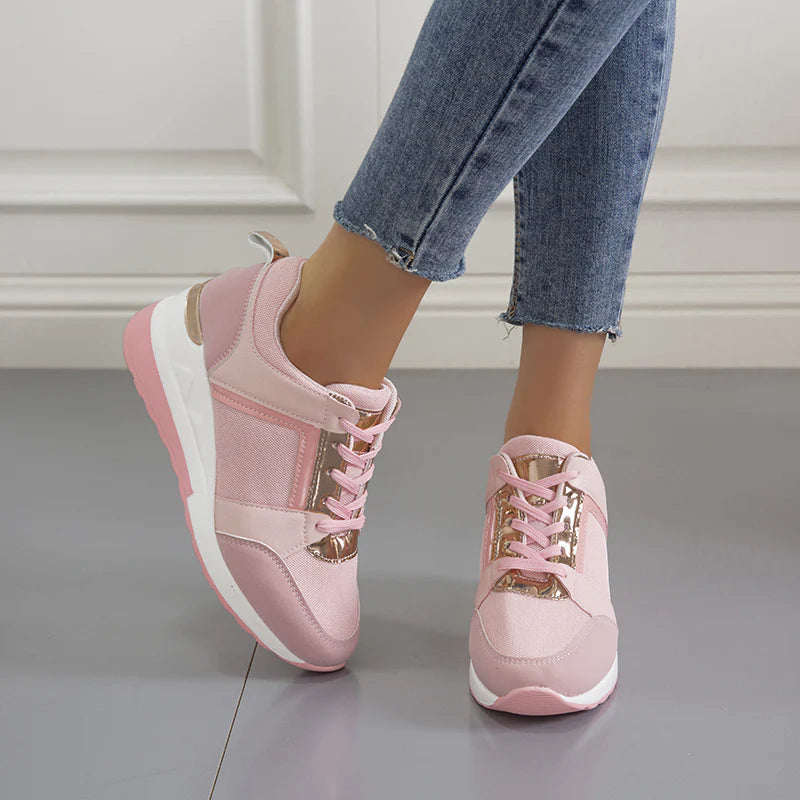 Catrin Women's Trainers | Stylish Platform Lace-Up with Wedge Sole - 9
