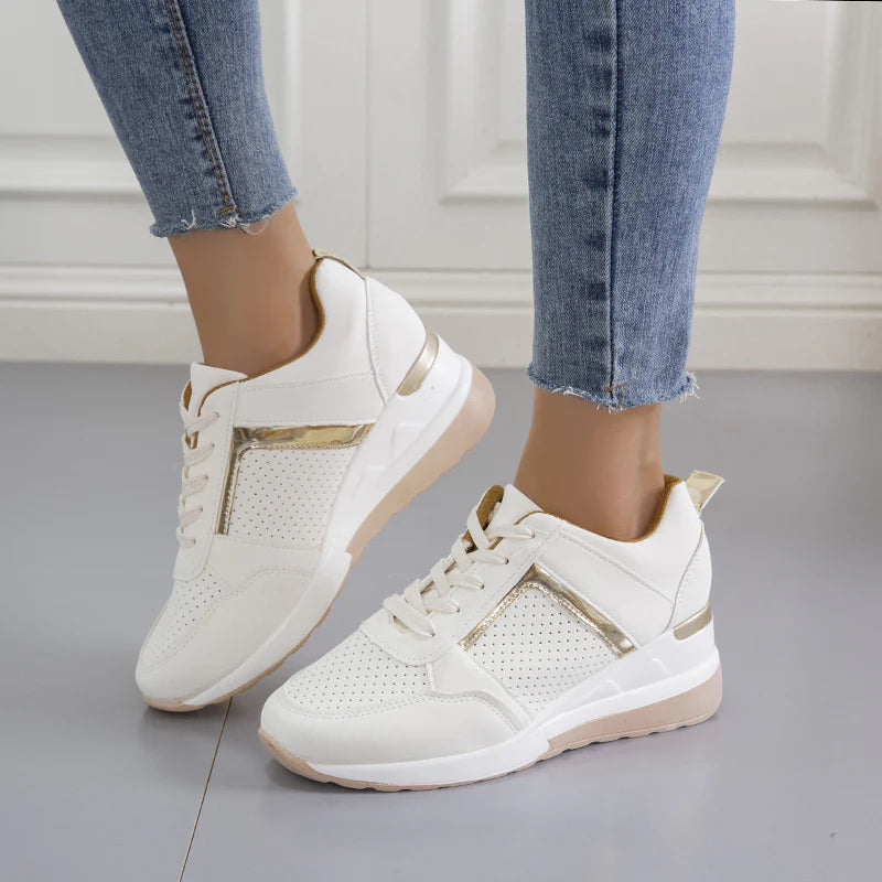 Catrin Women's Trainers | Stylish Platform Lace-Up with Wedge Sole - 11
