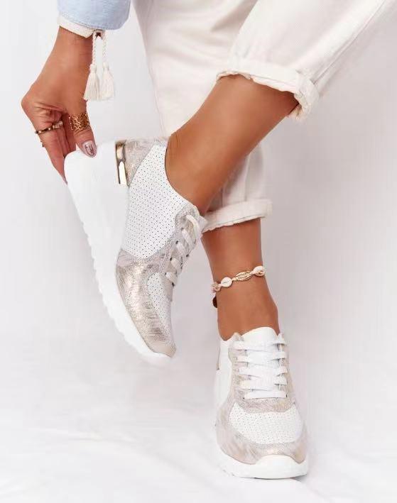 Catrin Women's Trainers | Stylish Platform Lace-Up with Wedge Sole - 7