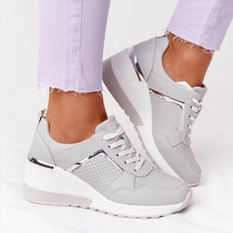 Catrin Women's Trainers | Stylish Platform Lace-Up with Wedge Sole - 2