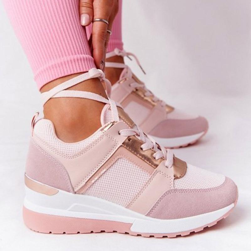Catrin Women's Trainers | Stylish Platform Lace-Up with Wedge Sole - 4