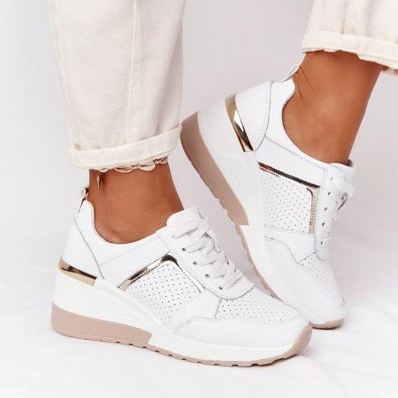 Catrin Women's Trainers | Stylish Platform Lace-Up with Wedge Sole - 5