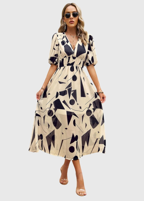 Mira Women's Midi Dress | Floral Print, Flattering Fit - 12