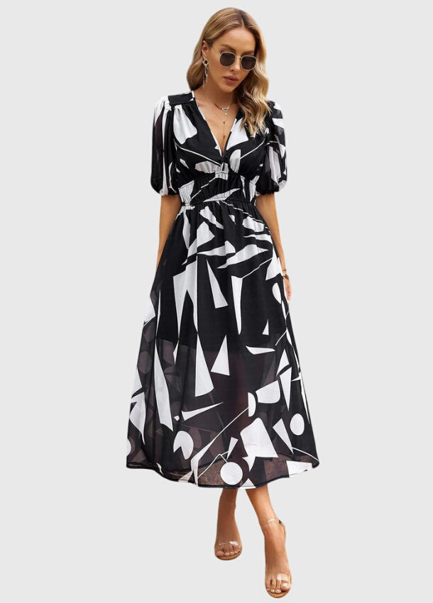 Mira Women's Midi Dress | Floral Print, Flattering Fit - 4