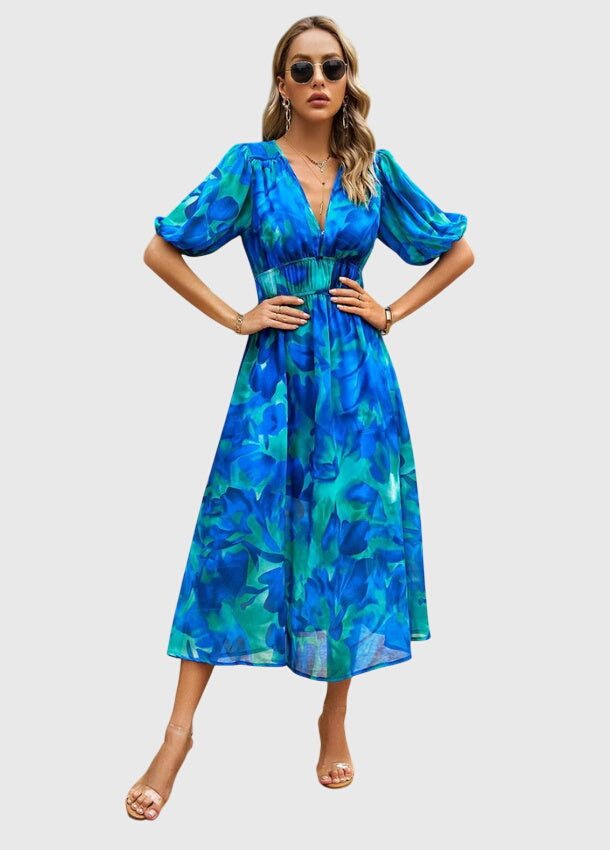 Mira Women's Midi Dress | Floral Print, Flattering Fit - 6