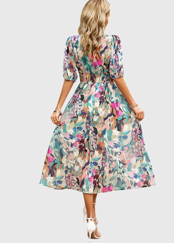 Mira Women's Midi Dress | Floral Print, Flattering Fit - 2