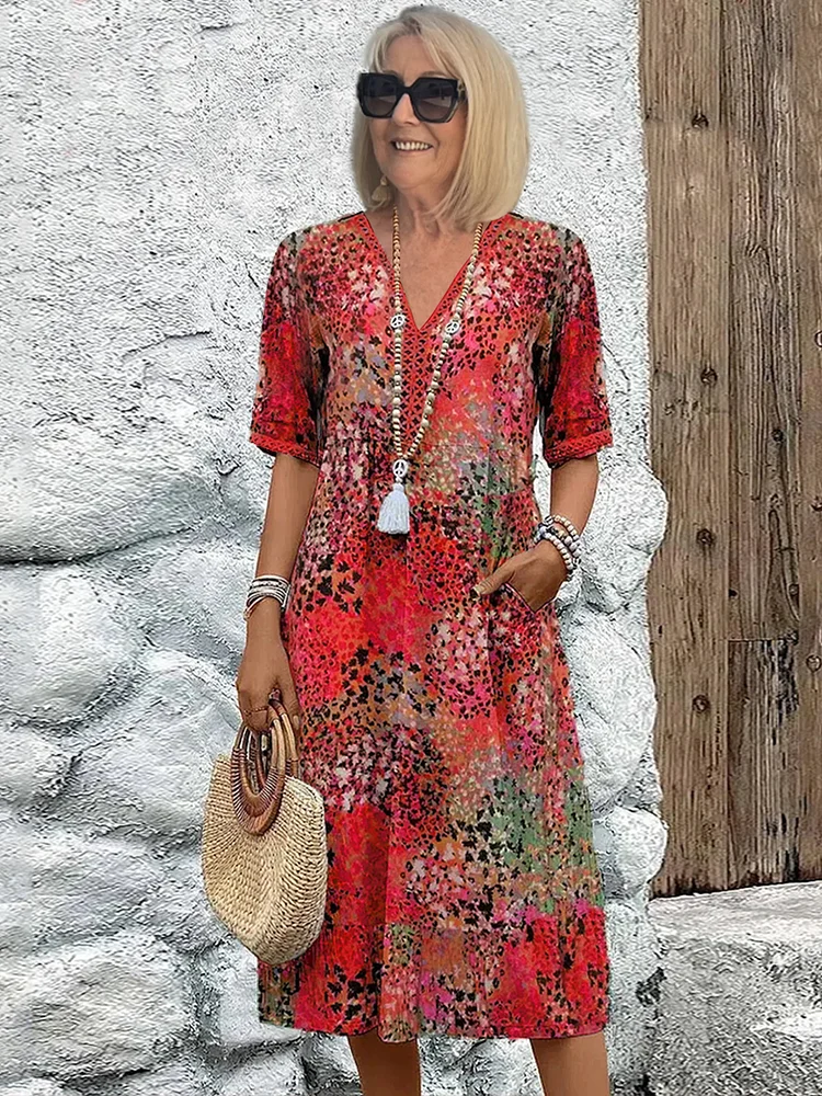 Vera Women's Midi Dress | Flattering Silhouette, Lightweight Summer Style - 2