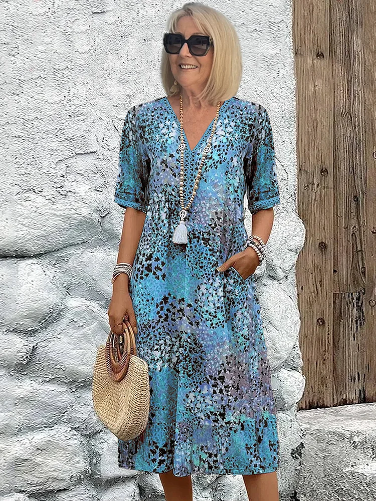 Vera Women's Midi Dress | Flattering Silhouette, Lightweight Summer Style - 3