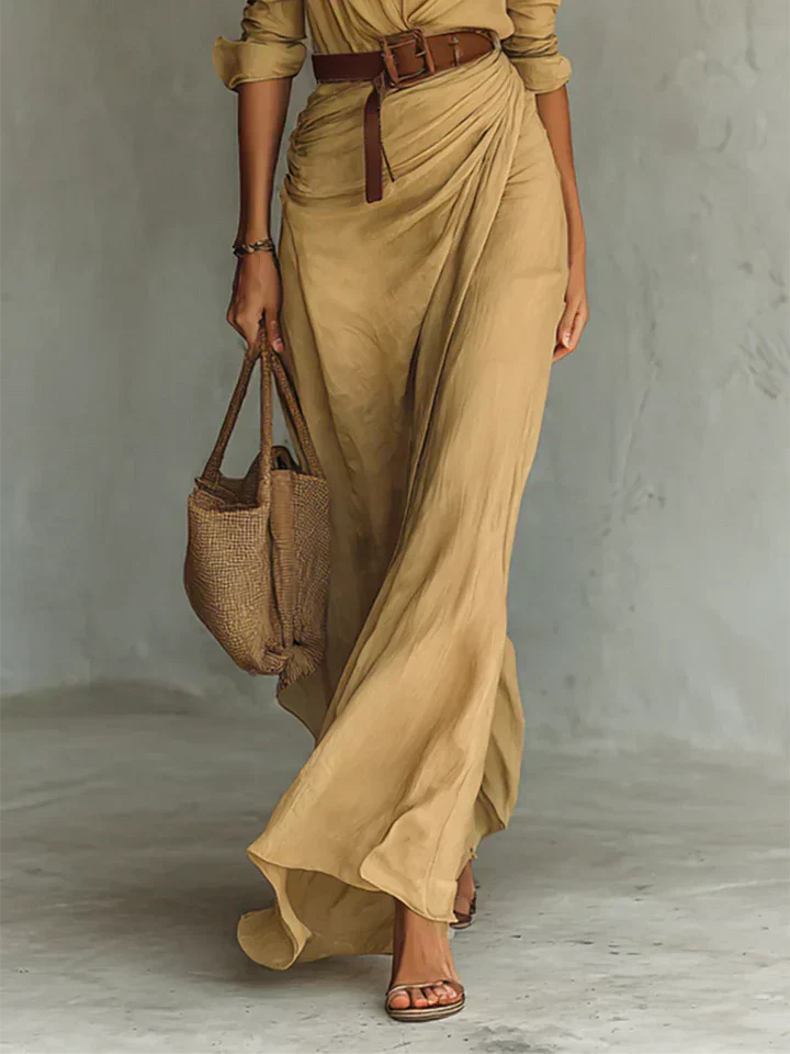 Ulyssa Women's Maxi Dress | Wrap Style with Lapel Collar, Lightweight Summer Elegance - 4
